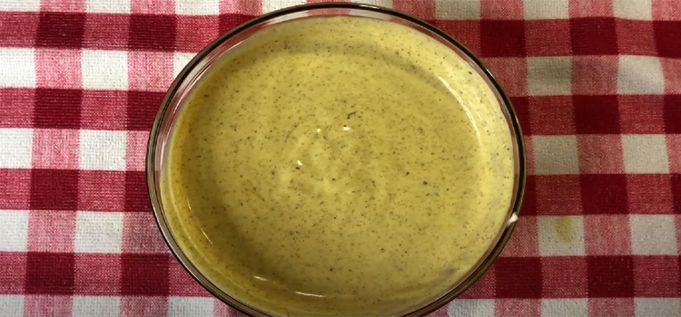 Honey Mustard Sauce on a Glass Bowl