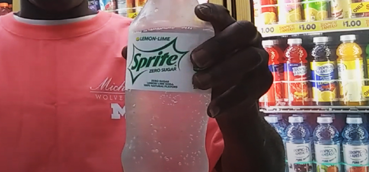 Man Holding Bottle of Sprite Zero