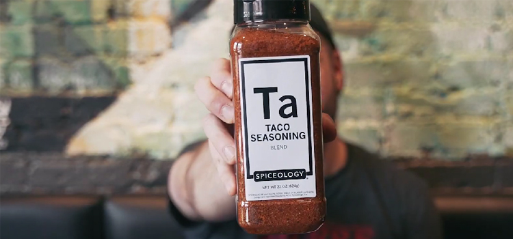 Man Holding Spiceology Taco Seasoning