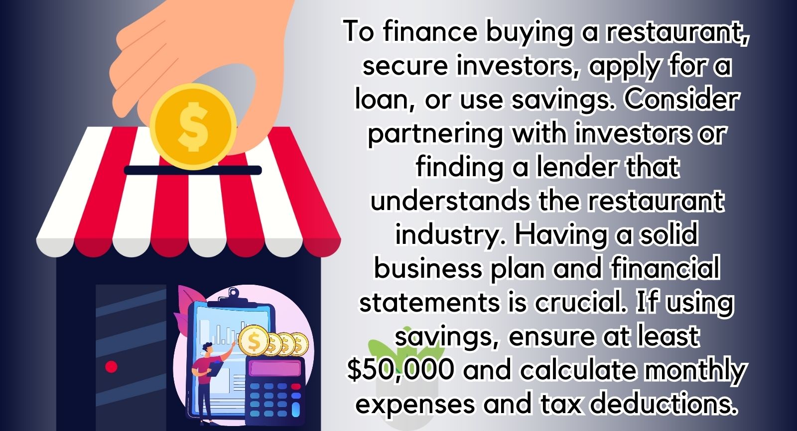 Infographics on Securing Finance & Funding on a restaurant