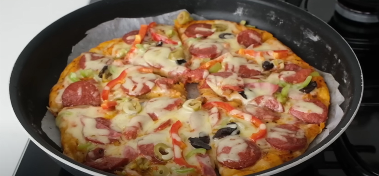 pizza on a pan