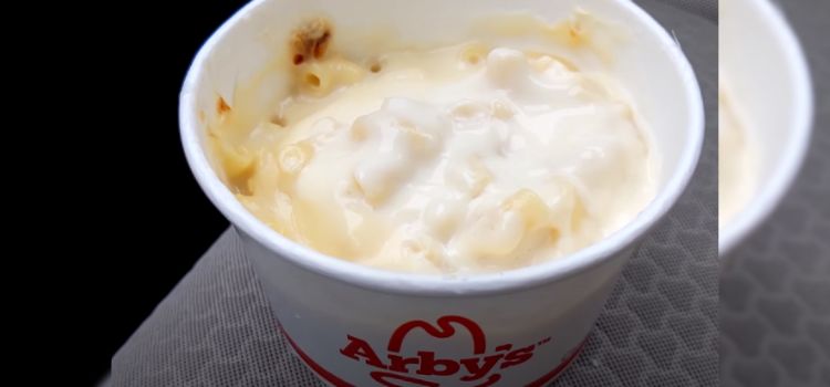 Arby's Mac & Cheese on a Paper Bowl