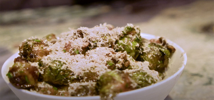 Brussel Sprouts with Cheese on Top