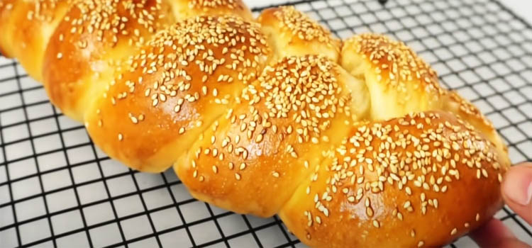 Challah Bread on a Baking Rack