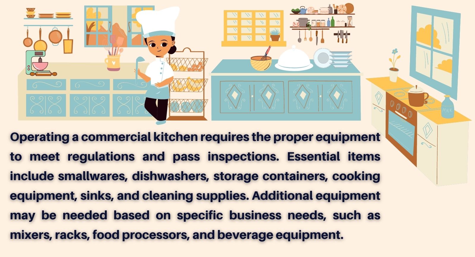 Infographocs of a Kitchen Equipment Requirements