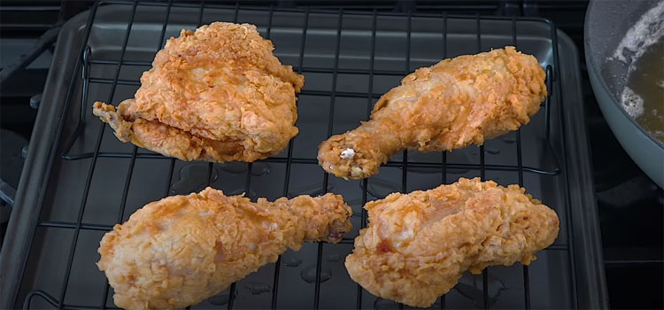 Fried Chicken on a Baking Rack