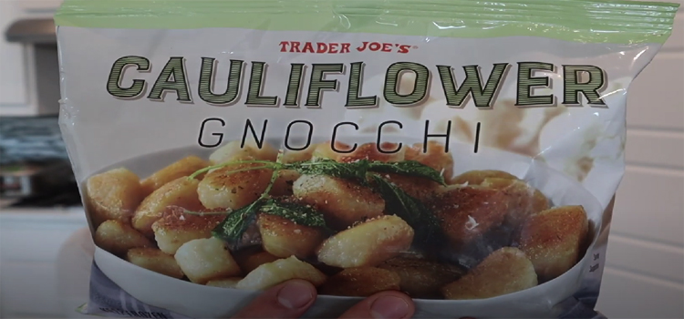 Hand Holding Pack of Trader Joe's Cauliflower Gnocchi