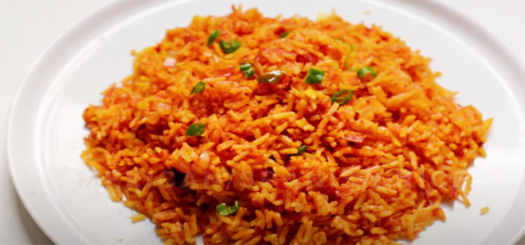 Mexican Rice on a White Plate