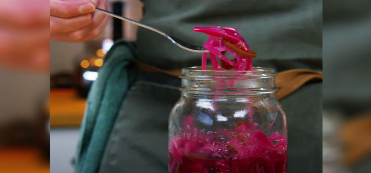 Pickled Onion on a Glass Jar