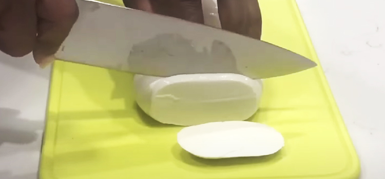 Slicing Mozzarella Cheese