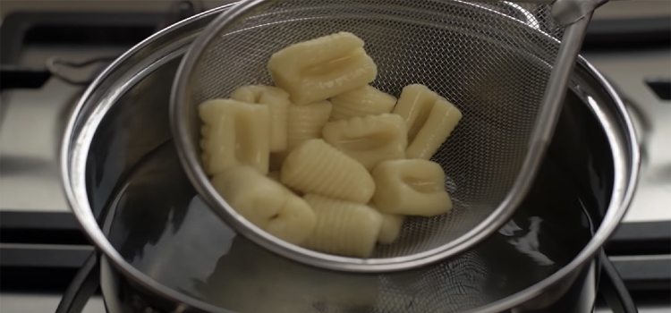 Straining Potato Gnocchi