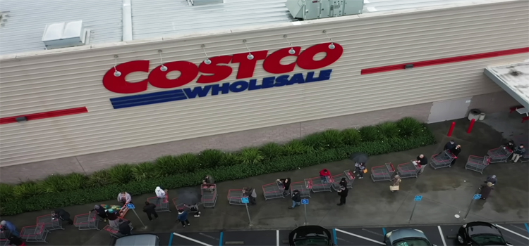 Top View Shot of a  Costco Grocery Store