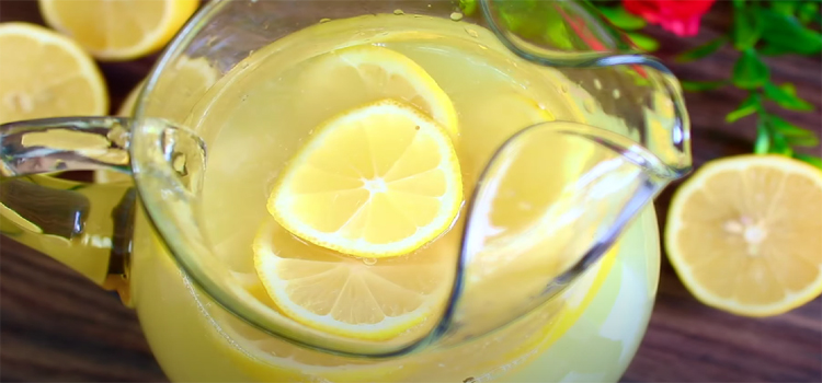 Top View Shot of a Pitcher with Lemonade