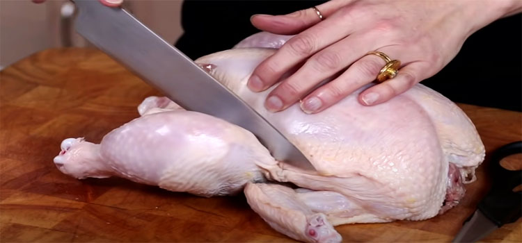 Wman Cutting Whole Chicken