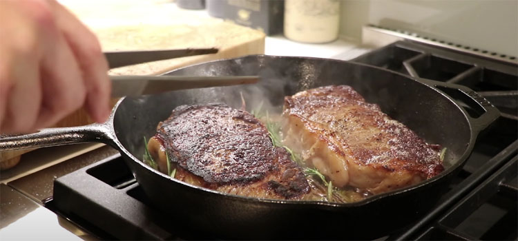 Cooking Steak with Rosemary