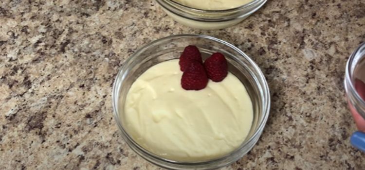 Pudding Garnished with Raspberry