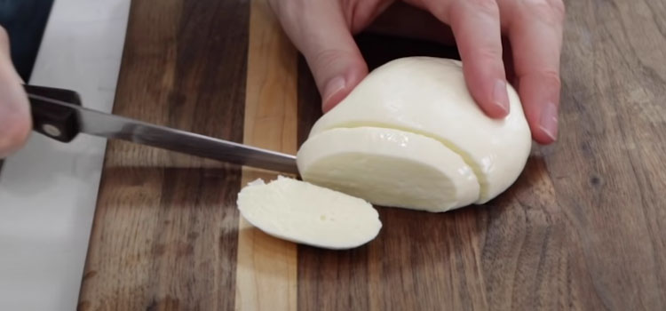 Slicing Mozzarella Cheese