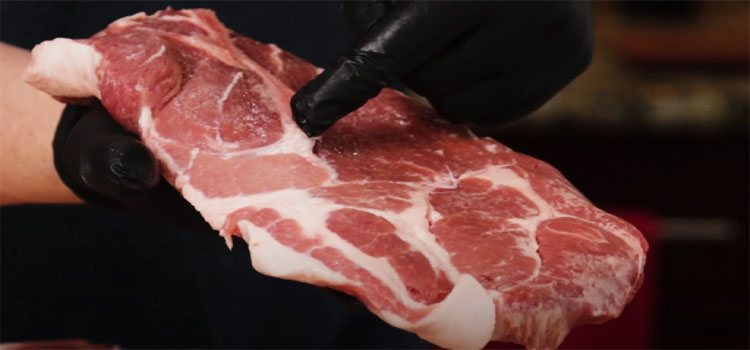 Person Holding Pork Shoulder Blade