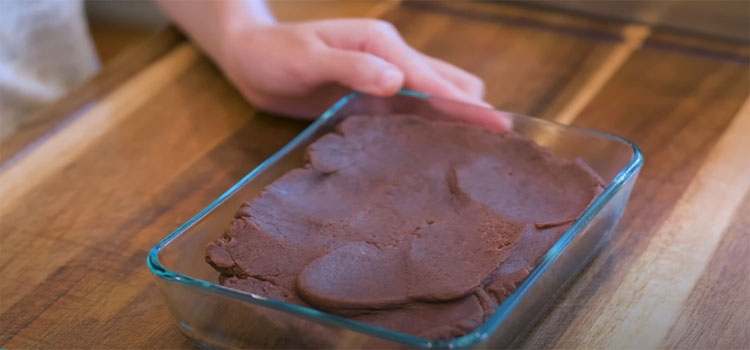 Red Bean Paste on a Rectangular Glass Pan