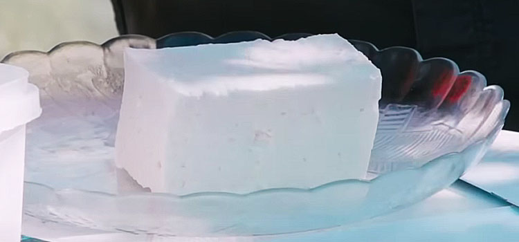 Block of Feta Cheese on a Plate