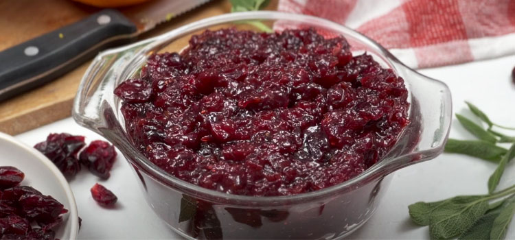 Bowl of Cranberry Sauce From Dried Cranberries