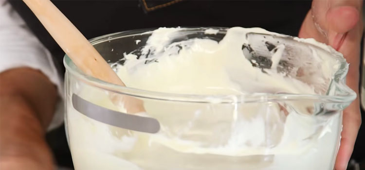 Cheesecake Batter on a Glass Bowl