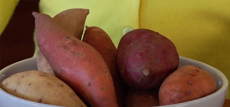 Sweet Potatoes on a Glass Bowl